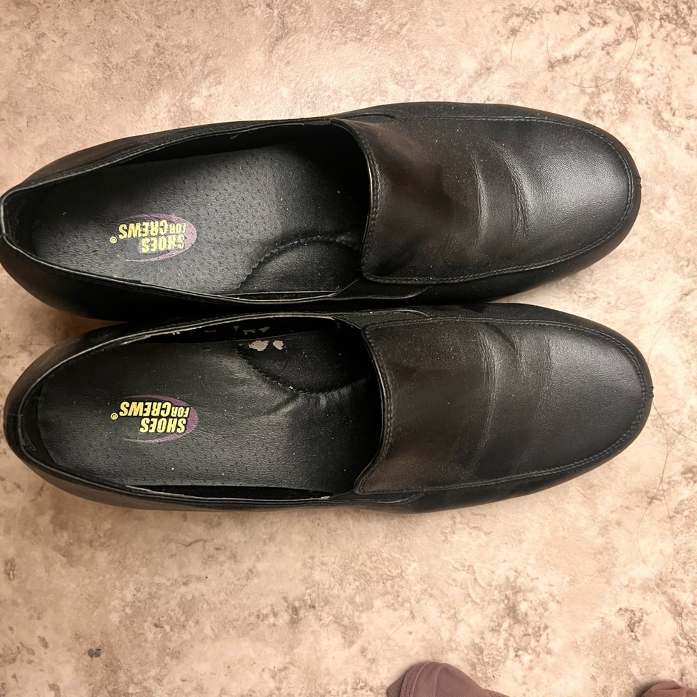 Shoes for Crew Black Leather Loafers Slip-Ons